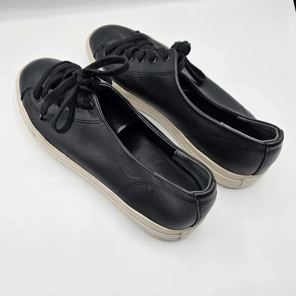 VINCE Women's Black Leather Laceup Sneakers | 9.5 - Picture 6 of 10